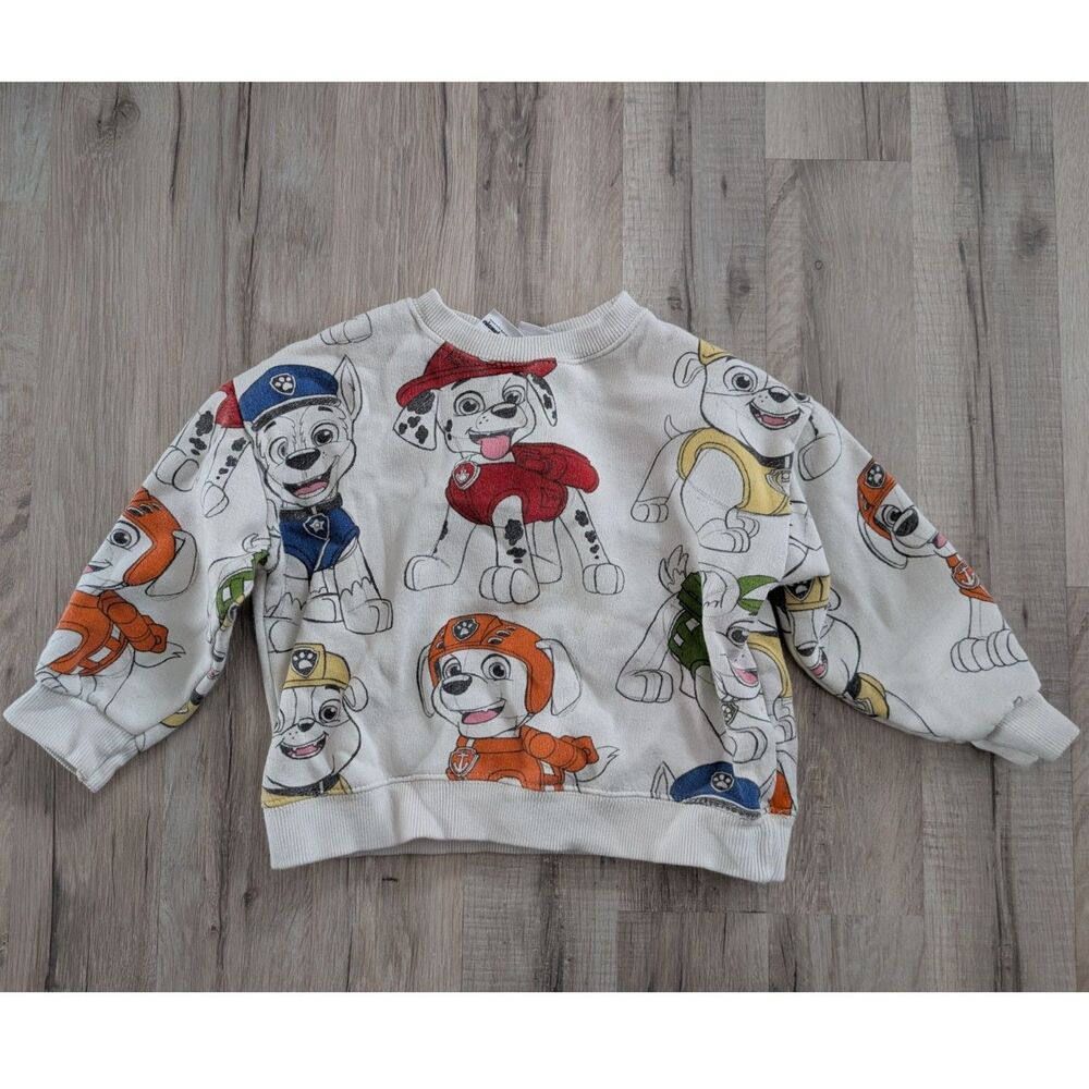 ZARA x Paw Patrol White Crewneck Sweatshirt Pullover, 3-4Y (V2)
